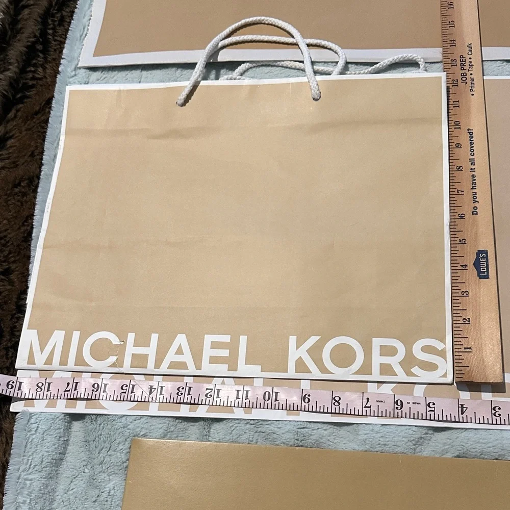 4 Michael Kors Beige Gift Bags & 2 Boxes